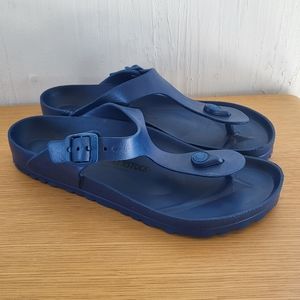BIRKENSTOCK Women's 8 Gizeh Blue Men's 6 EVA Thong Flip Flop Sandals